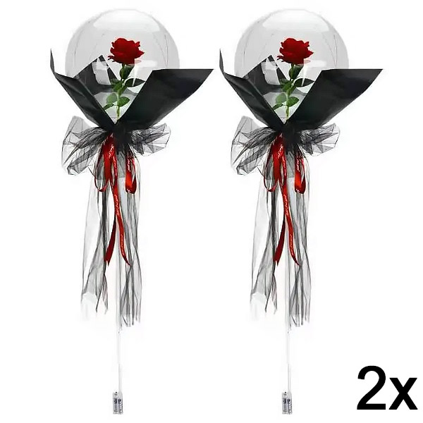 2x Globo LED con rosa para momentos inolvidables | LOVEBALLOON