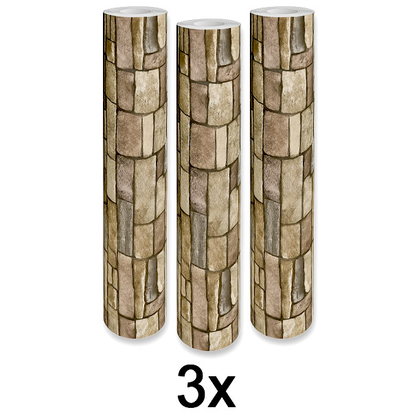3x Vinilo 3D estilizado – Transformación fácil de la pared | WALLCORWRAP