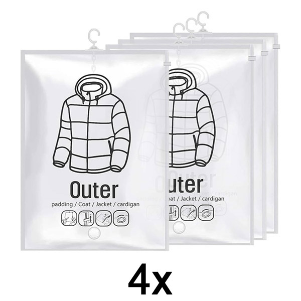 1x Bolsas de almacenamiento al vacío para colgar – (4 uds) | VACUHANG