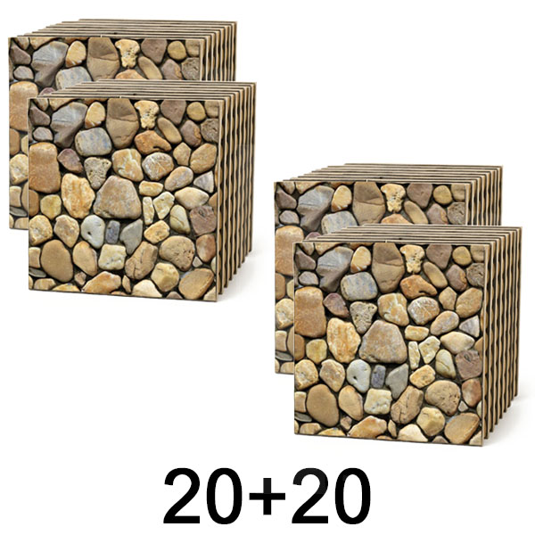 2x Azulejos de pared 3D efecto piedra – despegar y pegar | STONEBLOCKS 1+1 GRATIS