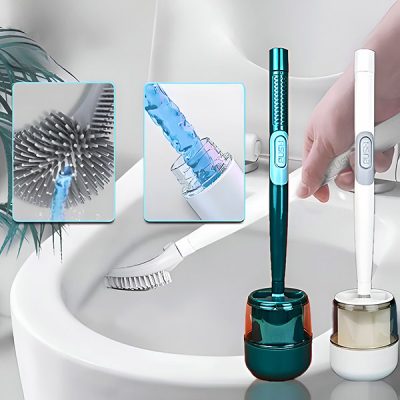 Cepillo de inodoro con dispensador de solución limpiadora incorporado | FLUSHBRUSH