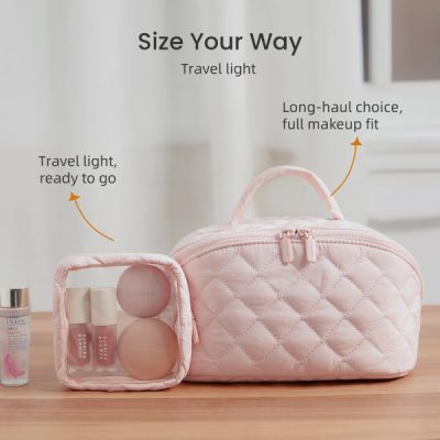 Bolsa de Maquillaje Acolchada - Apertura de 180°, 5 Bolsillos, Lavable a Máquina | MAKEPACK